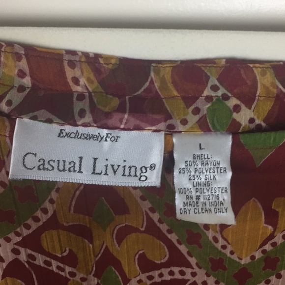 CASUAL LIVING Silk Blend Multi Tiered Lined Skirt - Picture 5 of 5